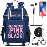 Kpop Blackpink USB Charging Backpack School NoteBook Laptop Travel Bags